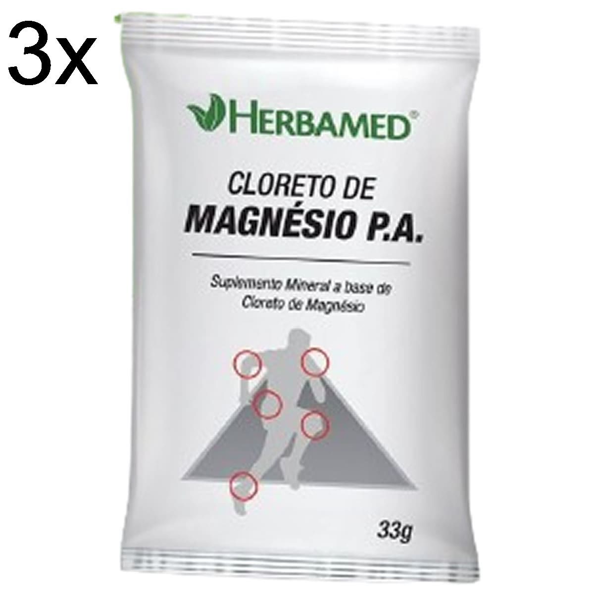 Kit 3X Cloreto de Magnesio PA - 1 Sach� 33g - Herbamed