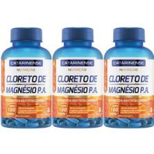 Kit 3X Cloreto de Magn�sio PA - 100 Comprimidos - Catarinense Nutri��o