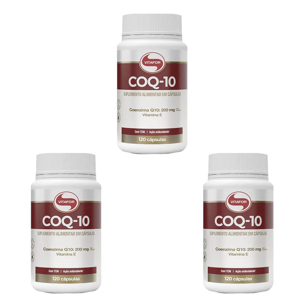 Kit 3X Coenzima COQ-10 - 120 C�psulas - Vitafor