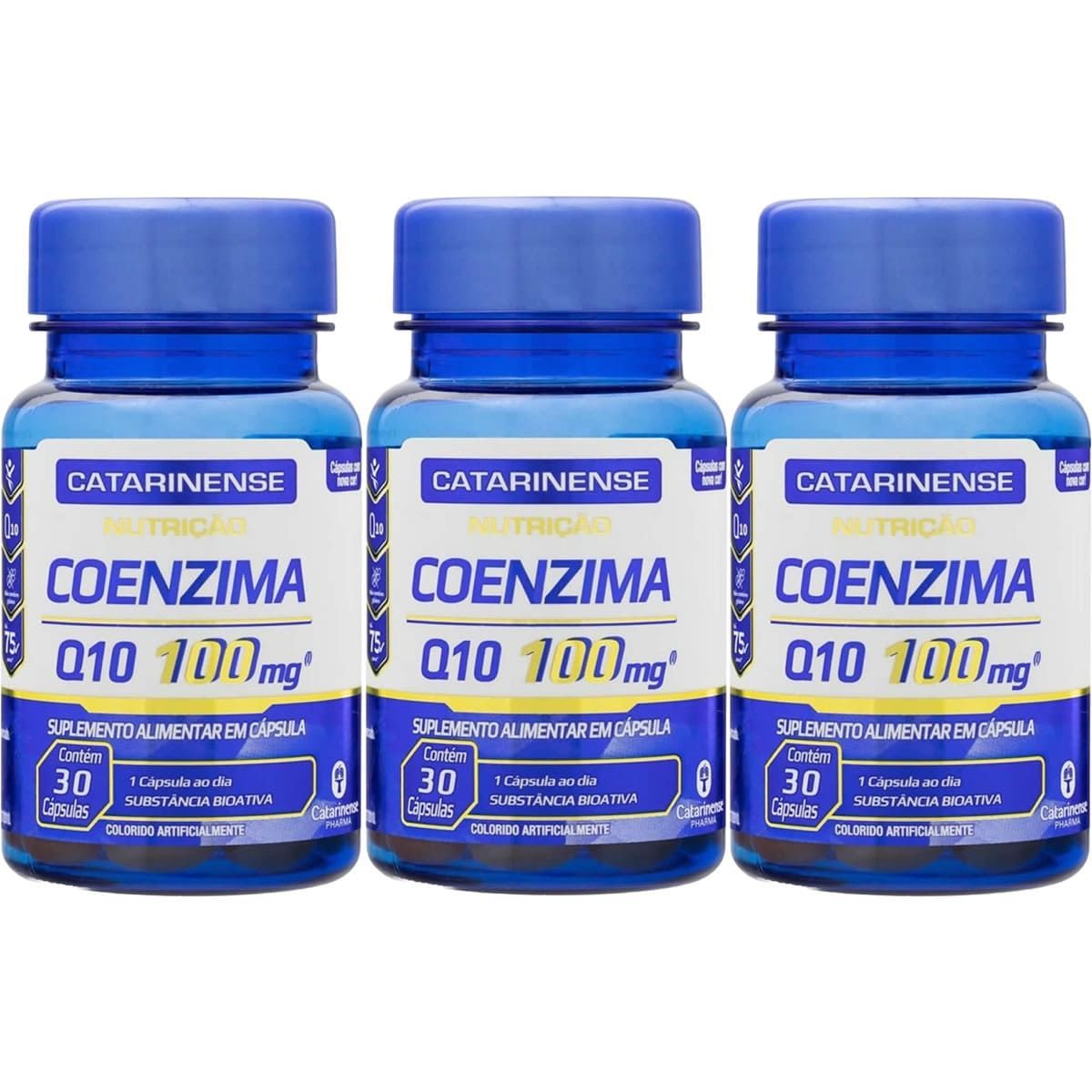 Kit 3X Coenzima Q10 100mg - 30 C�psulas Soft Gel - Catarinense