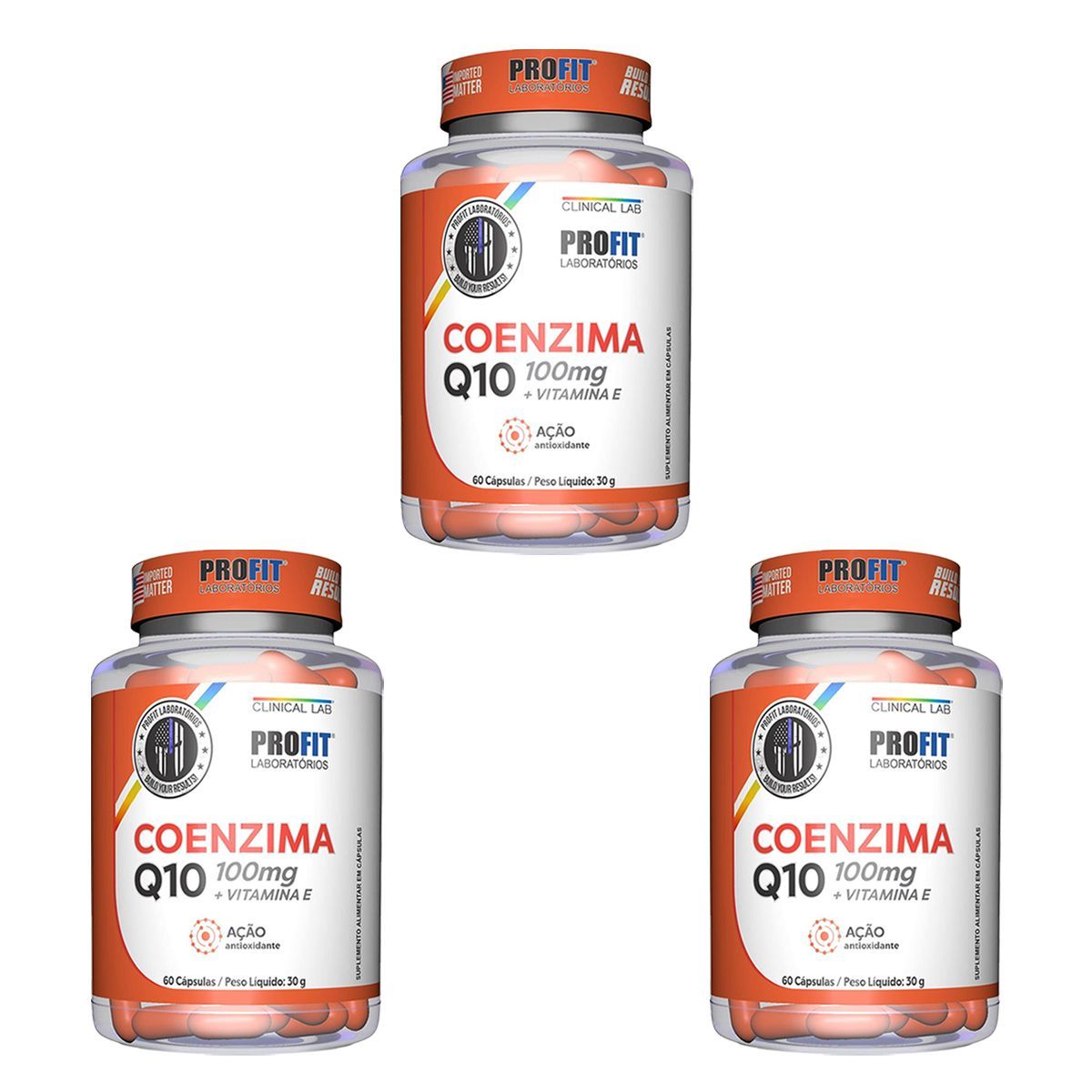 Kit 3X Coenzima Q10 100mg - 60 C�psulas - Profit