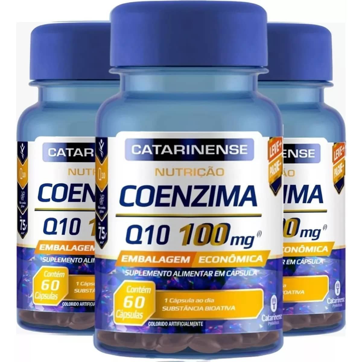 Kit 3X Coenzima Q10 100mg � 60 C�psulas - Catarinense Nutri��o