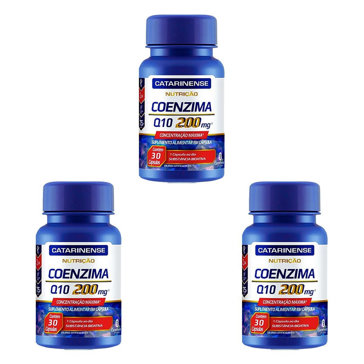 Kit 3X Coenzima Q10 - 200mg 30 C�psulas - Catarinense Nutri��o