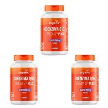 Kit 3X Coenzima Q10 200mg + Omega 3 - 120 C�psulas - Bigens