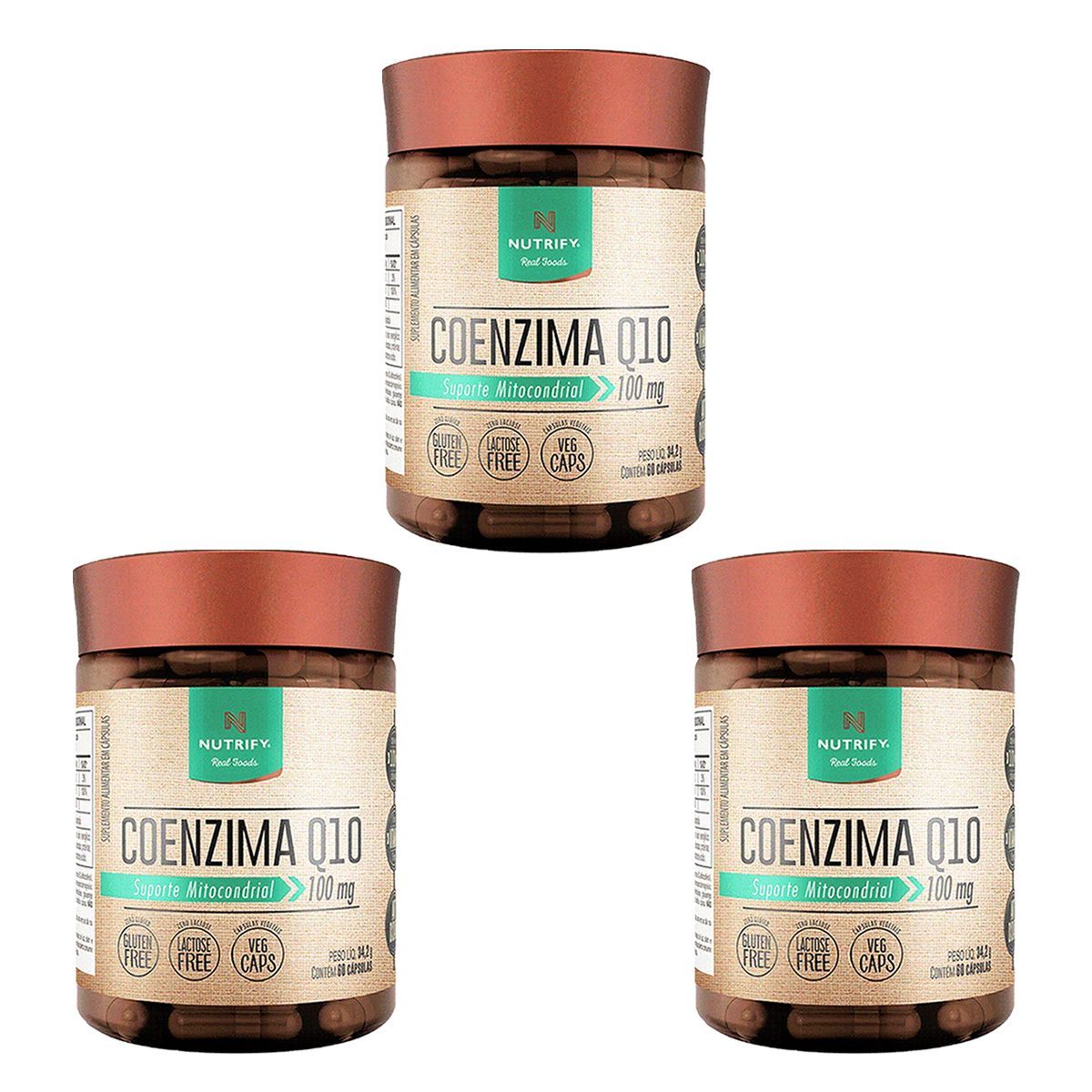 Kit 3X Coenzima Q10 - 60 C�psulas - Nutrify