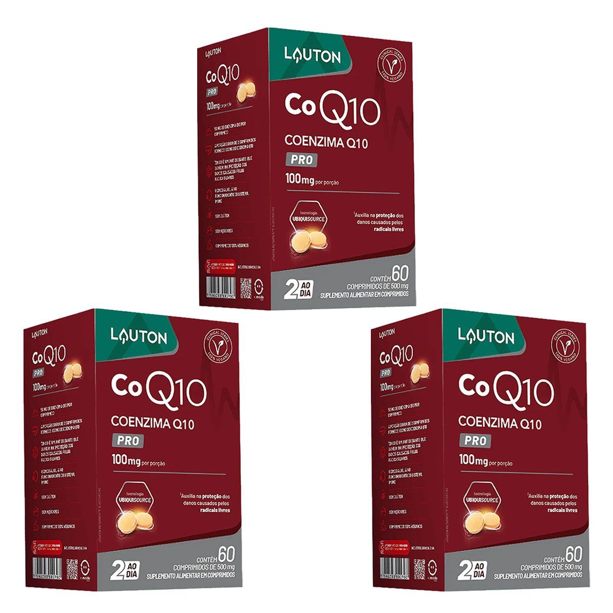 Kit 3X Coenzima Q10 - 60 Comprimidos -  Lauton Nutrition