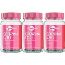 Kit 3X Coenzima Q10 Com Col�geno - 30 C�psulas - QualyNutri