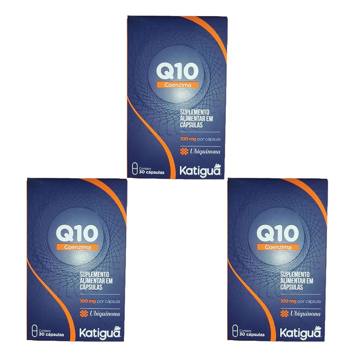 Kit 3X Coenzima Q10 Ubiquinona 100mg - 30 C�psulas - Katigu�