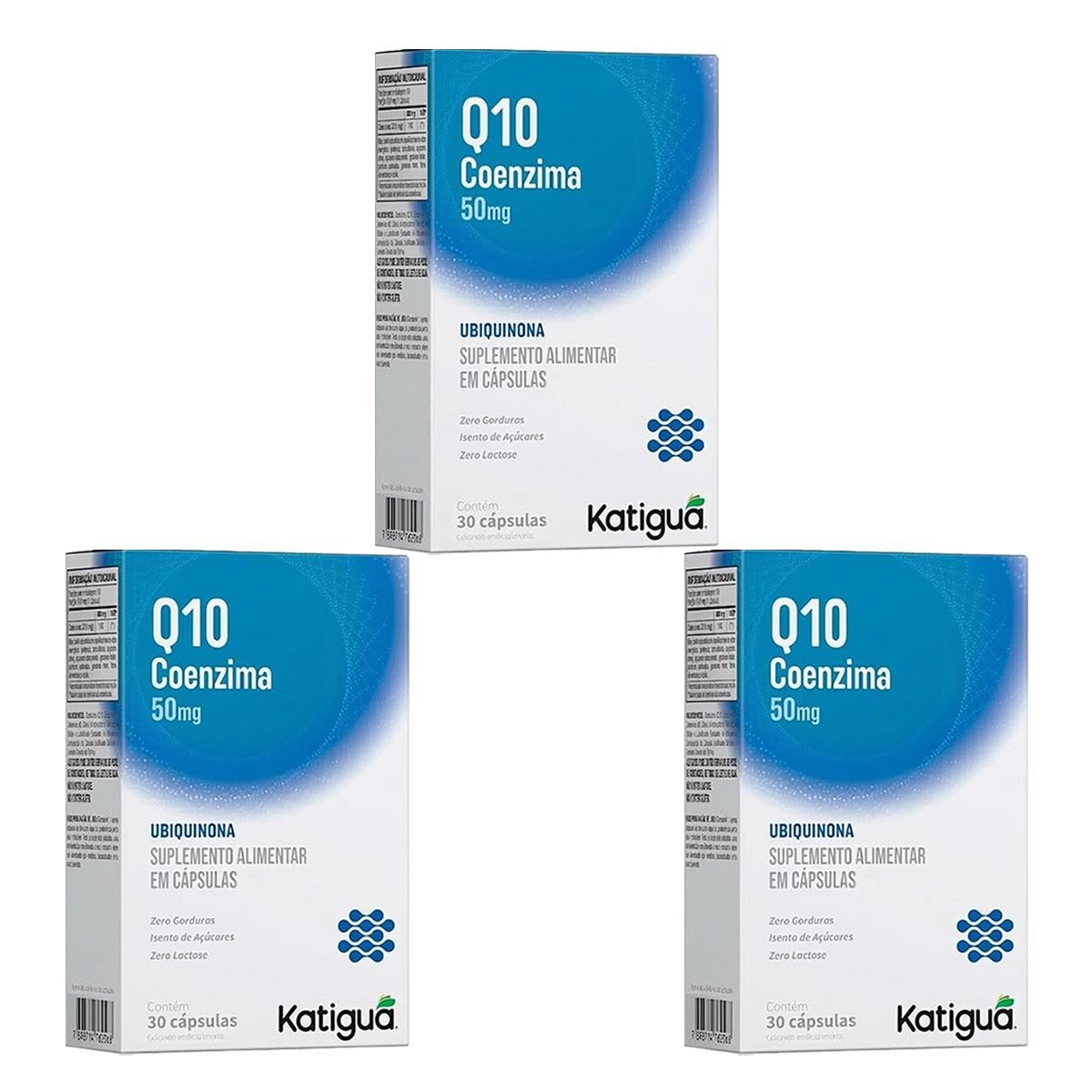Kit 3X Coenzima Q10 Ubiquinona 50mg - 30 C�psulas - Katigu�