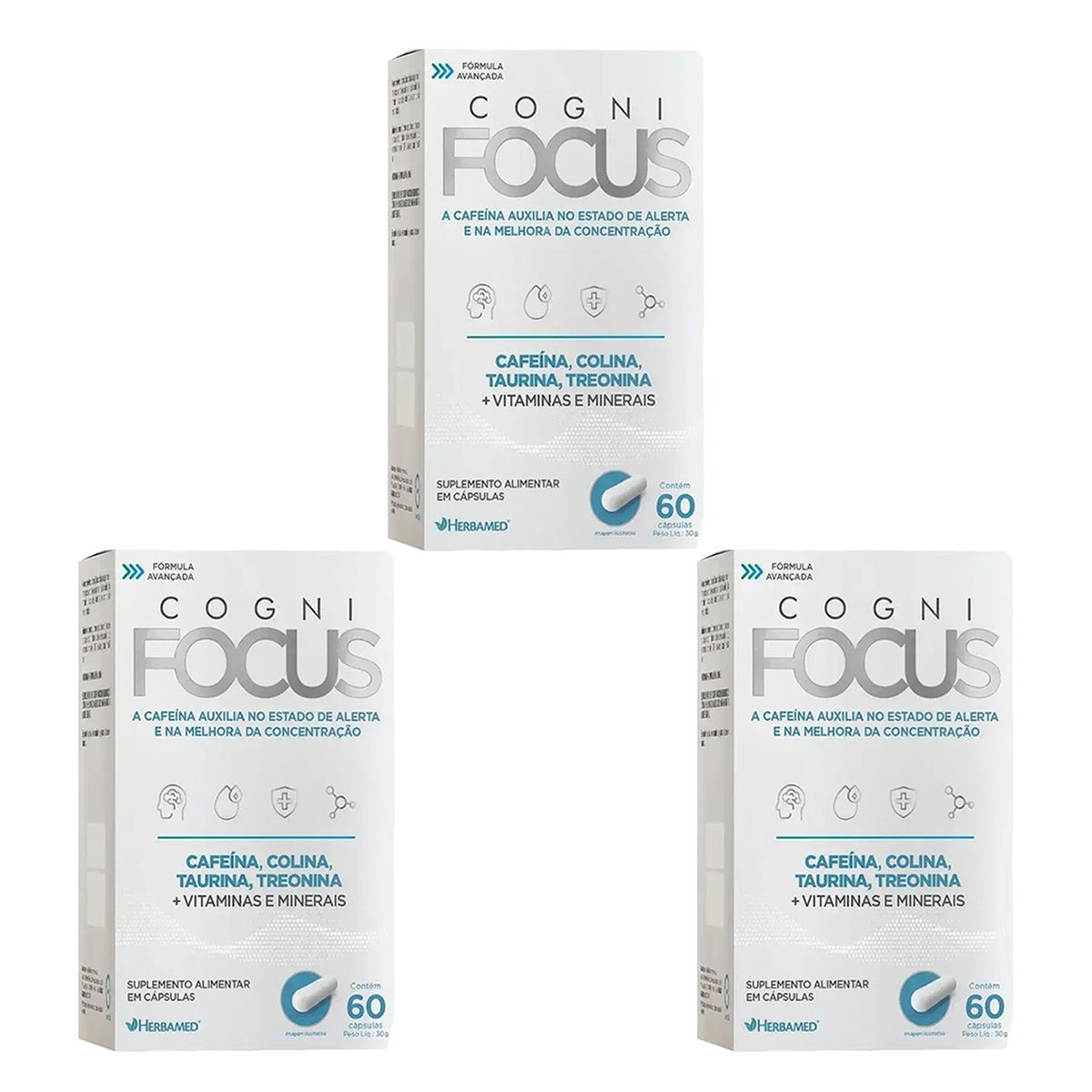 Kit 3X Cogni Focus - 60 C�psulas - Herbamed