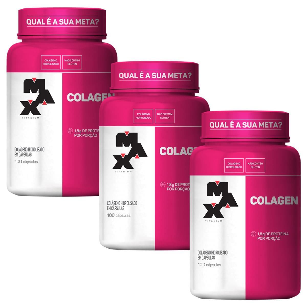 kit 3X Colagen  - 100 C�psulas - Max Titanium