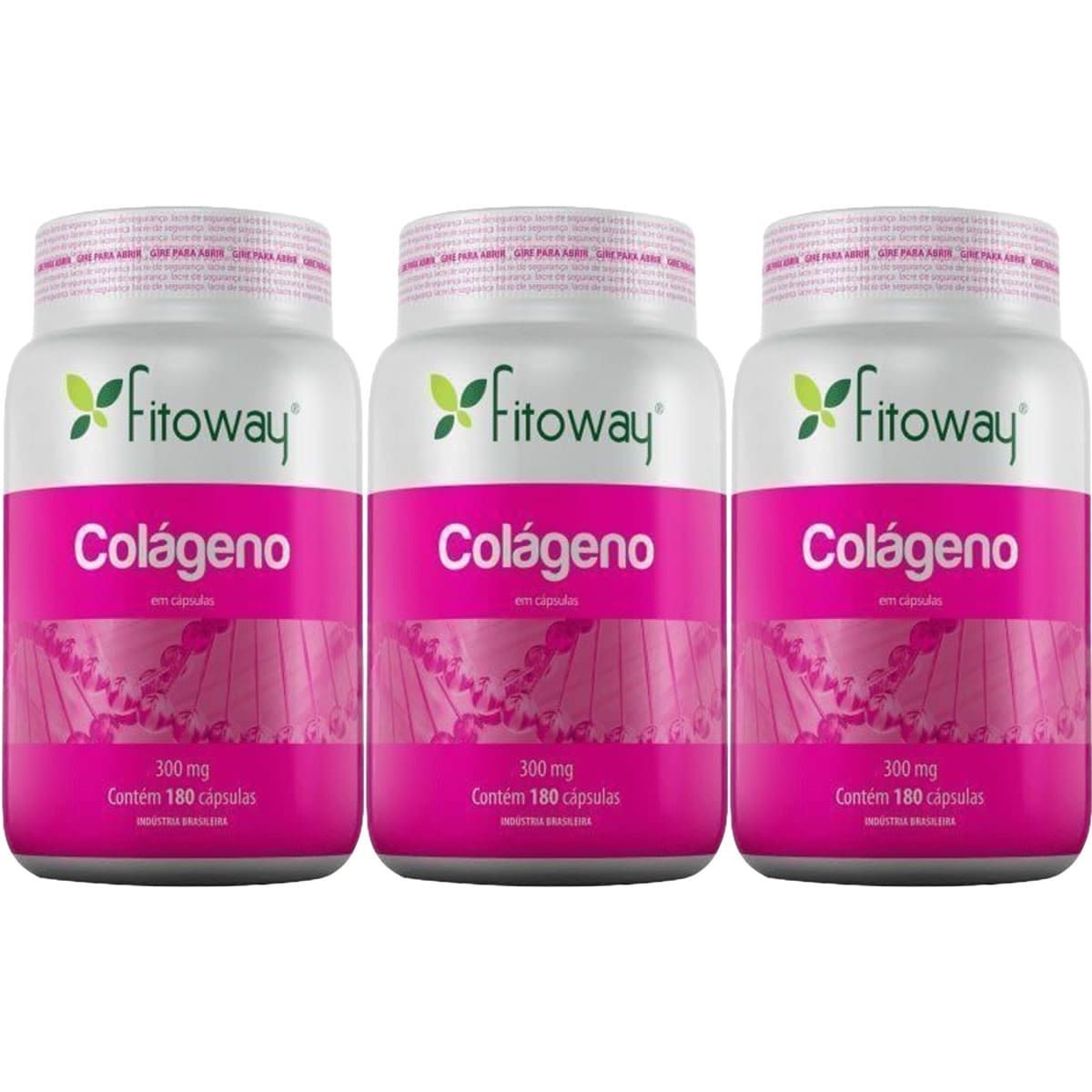 Kit 3X Colageno 300mg - 180 C�psulas - Fitoway
