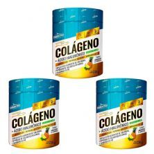 Kit 3X Col�geno + �cido Hialur�nico - 230g Abacaxi Com Hortel� - Shark Pro