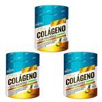 Kit 3X Col�geno + �cido Hialur�nico - 230g Abacaxi Com Hortel� - Shark Pro