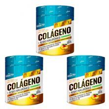 Kit 3X Col�geno + �cido Hialur�nico - 230g Frutas Amarelas - Shark Pro