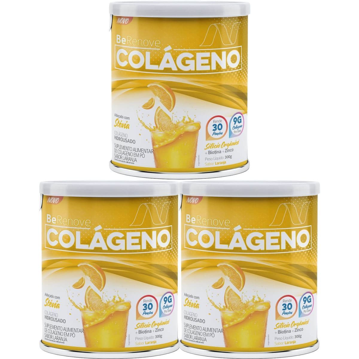 Kit 3X Col�geno BeRenove - 300g Laranja - Nutrends