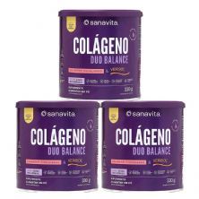 Kit 3X Col�geno Duo Balance - 330g Abacaxi com Hortel� - Sanavita