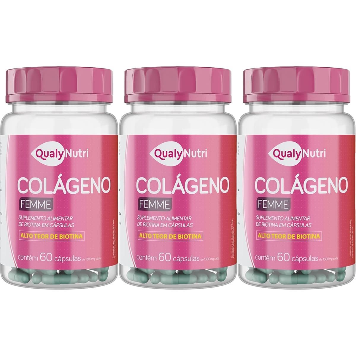 Kit 3X Col�geno Femme - 60 C�psulas - QualyNutri