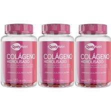 Kit 3X Col�geno Hidrolisado - 120 C�psulas - QualyNutri