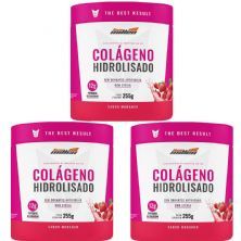Kit 3X Col�geno Hidrolisado - 255g Morango - New Millen