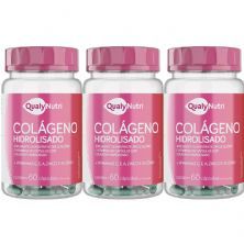 Kit 3X Col�geno Hidrolisado - 60 C�psulas - QualyNutri