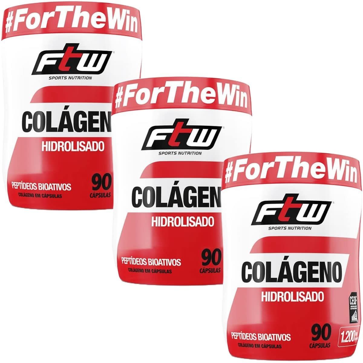 Kit 3X Colageno Hidrolisado - 90 C�psulas - FTW