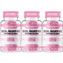 Kit 3X Col�geno Hidrolisado Feminy - 120 C�psulas - BodyNutry