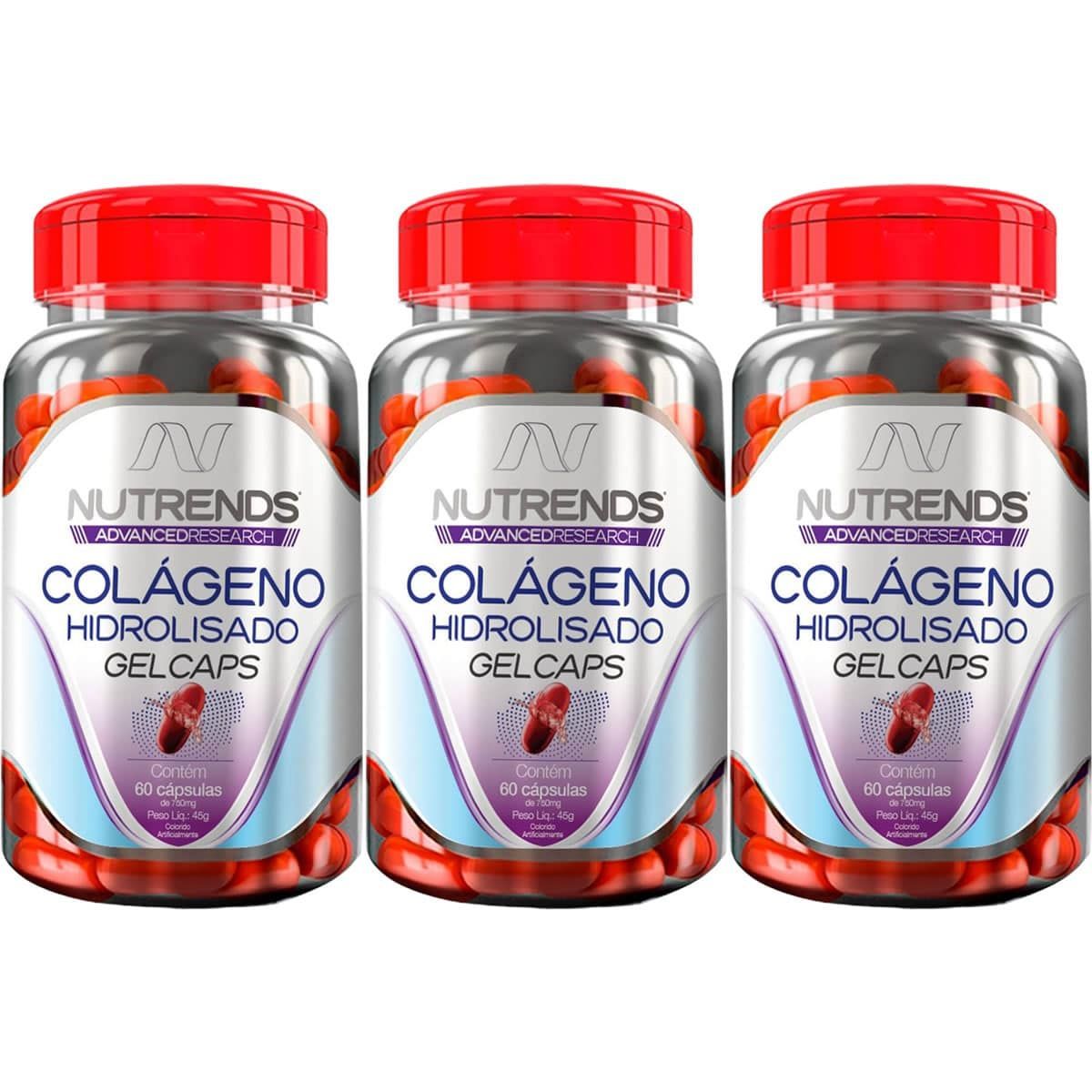 Kit 3X Col�geno Hidrolisado Gel Caps - 60 C�psulas - Nutrends