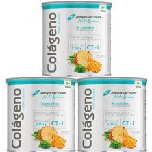 Kit 3X Col�geno Hidrolisado Nutri Science - 200g Abacaxi com Hortel� - BodyAction