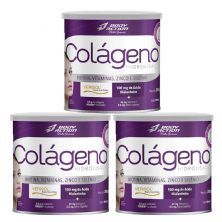 Kit 3X Col�geno Hidrolisado Nutri Science - 200g Natural - BodyAction