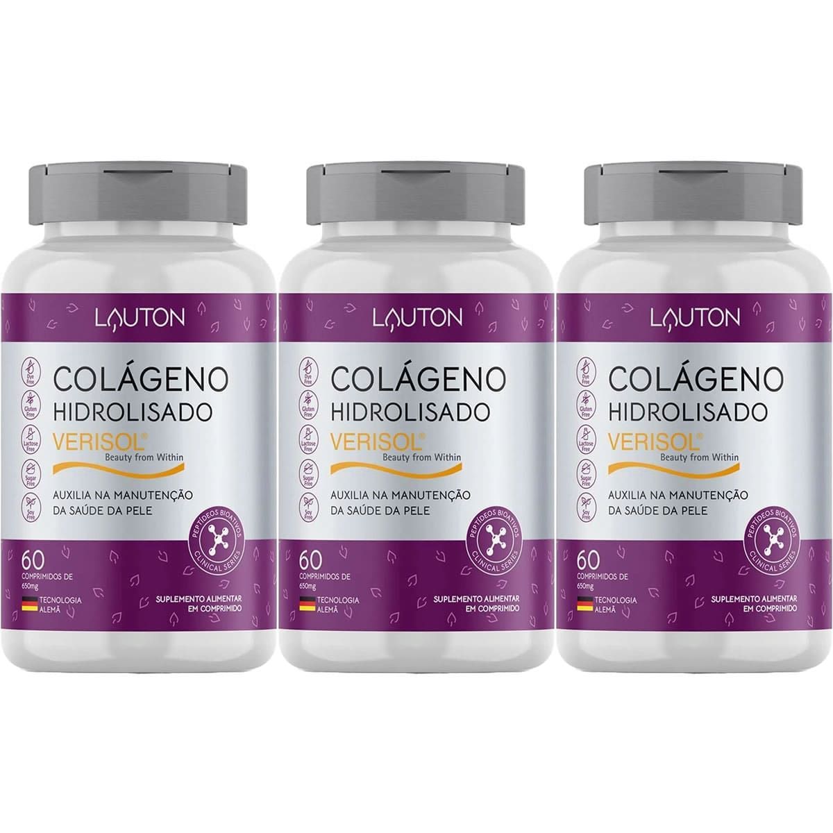 Kit 3X Col�geno Hidrolisado Verisol - 60 Comprimidos -  Lauton Nutrition