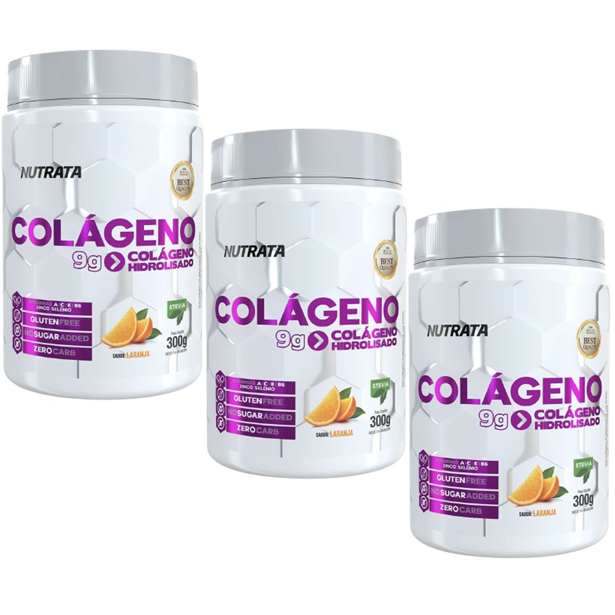 Kit 3X Col�geno Only Women - 300g Laranja - Nutrata