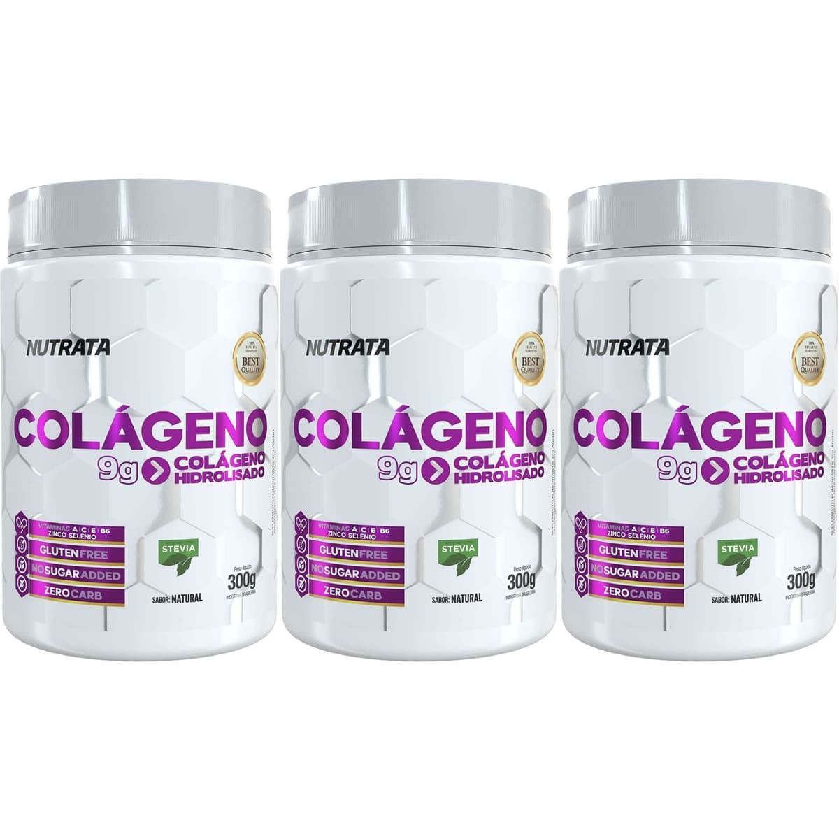 Kit 3X Col�geno Only Women - 300g Natural - Nutrata