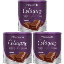 Kit 3X Col�geno Skin - 300g Chocolate - Sanavita