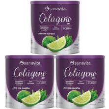 Kit 3X Col�geno Skin - 300g Lim�o com Clorofila - Sanavita
