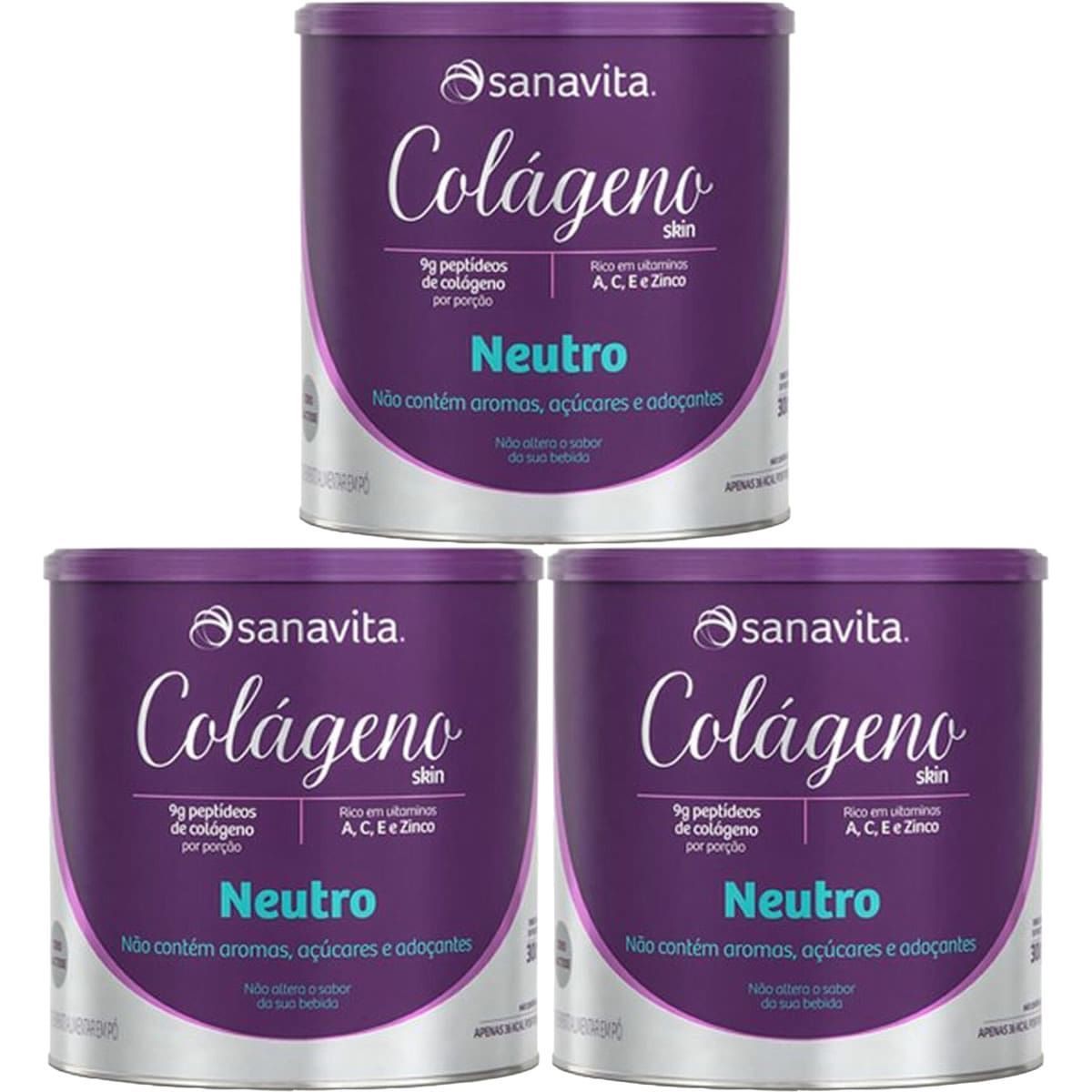 Kit 3X Col�geno Skin - 300g Neutro - Sanavita
