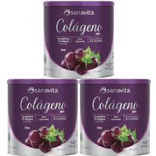 Kit 3X Col�geno Skin - 300g Uva - Sanavita