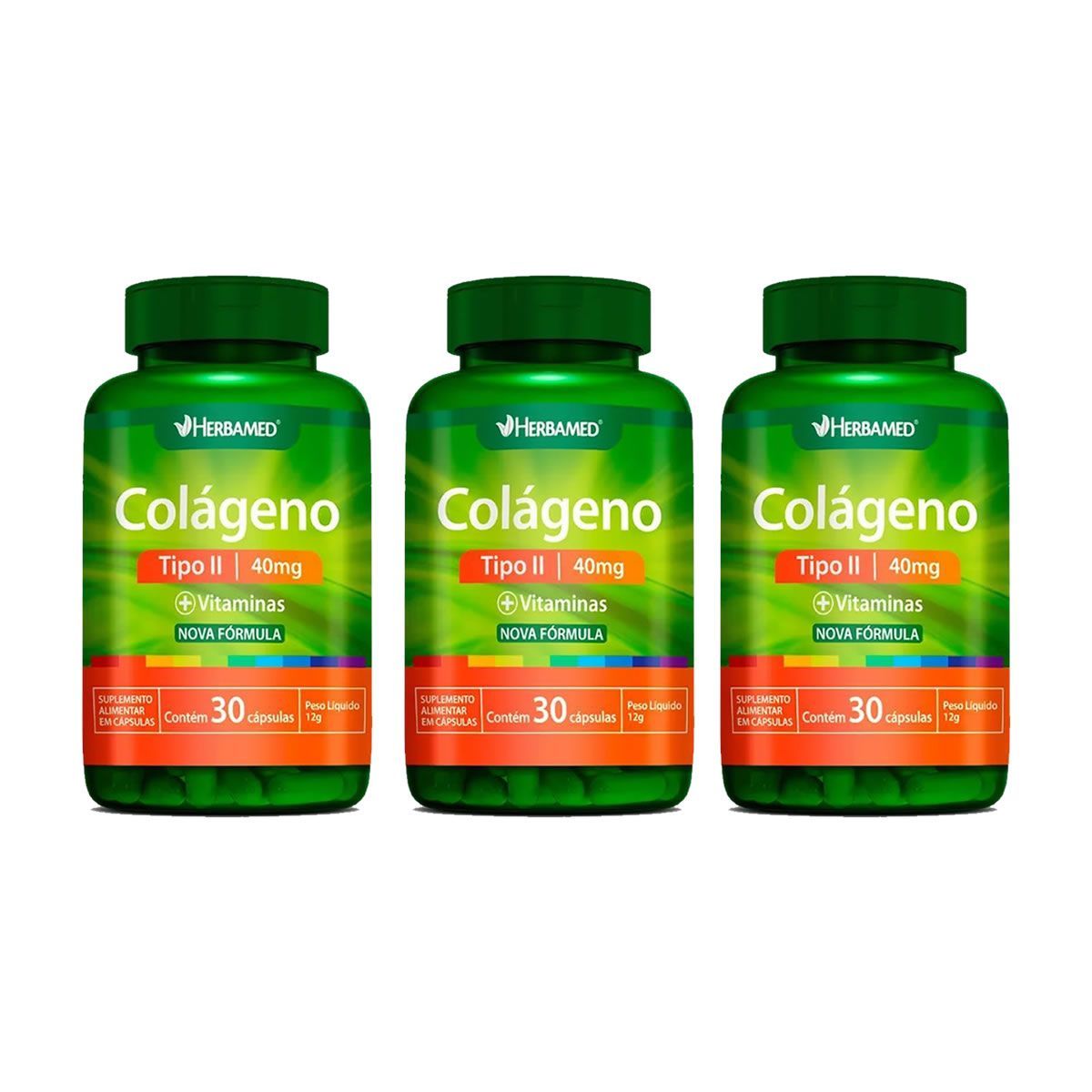Kit 3X Colageno Tipo 2 - 30 C�spulas - Herbamed