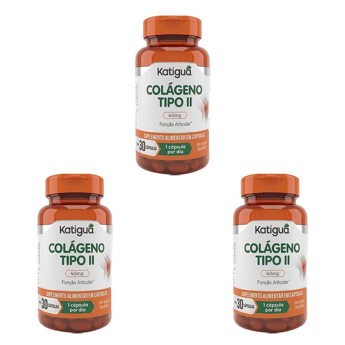 Kit 3X Col�geno Tipo II 40mg - 30 C�psulas - Katigu�