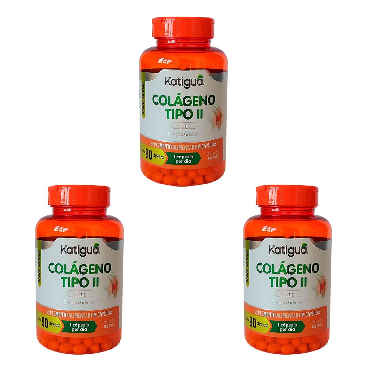 Kit 3X Col�geno Tipo II 40mg - 90 C�psulas - Katigu�
