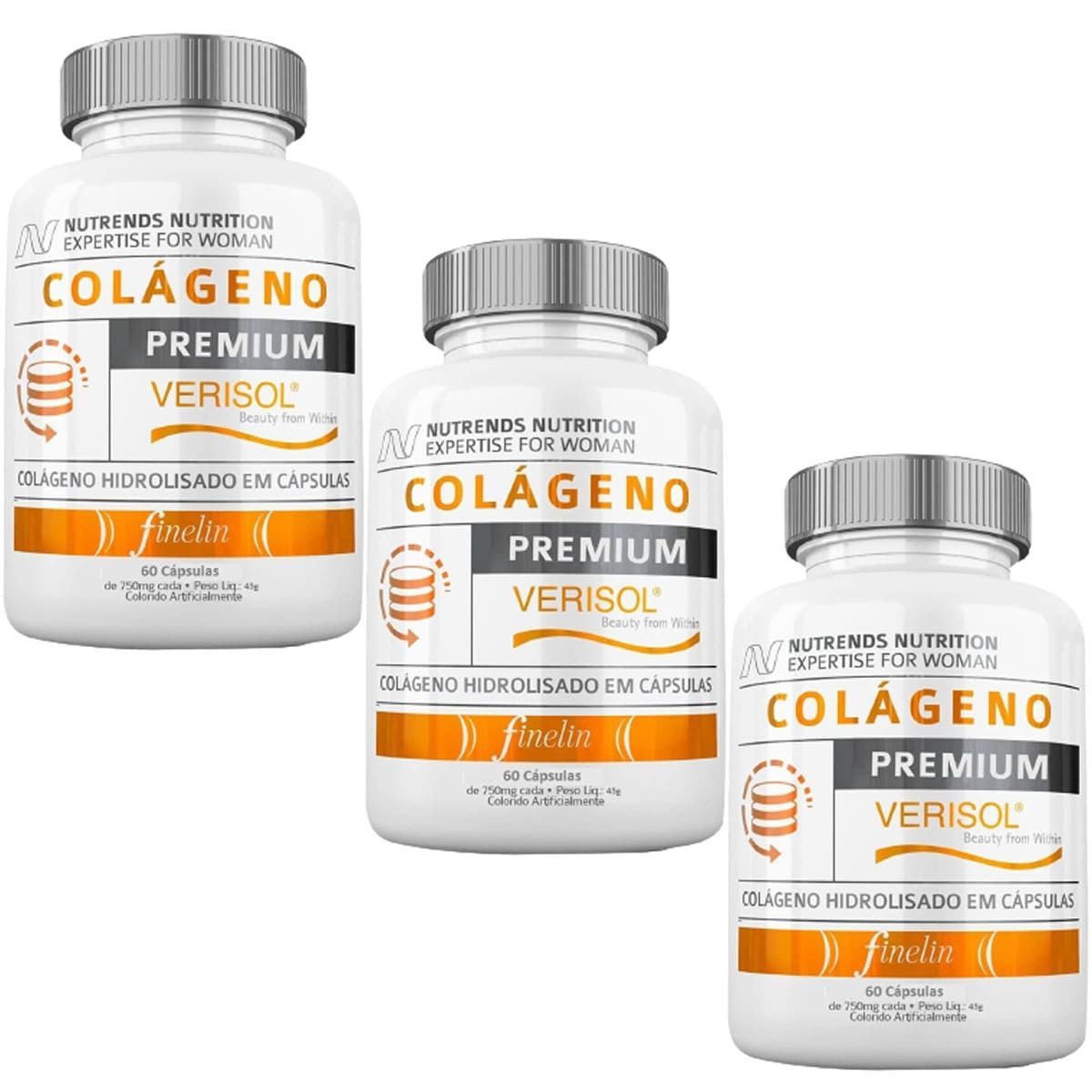 Kit 3X Col�geno Verisol Premium - 60 C�psulas - Nutrends