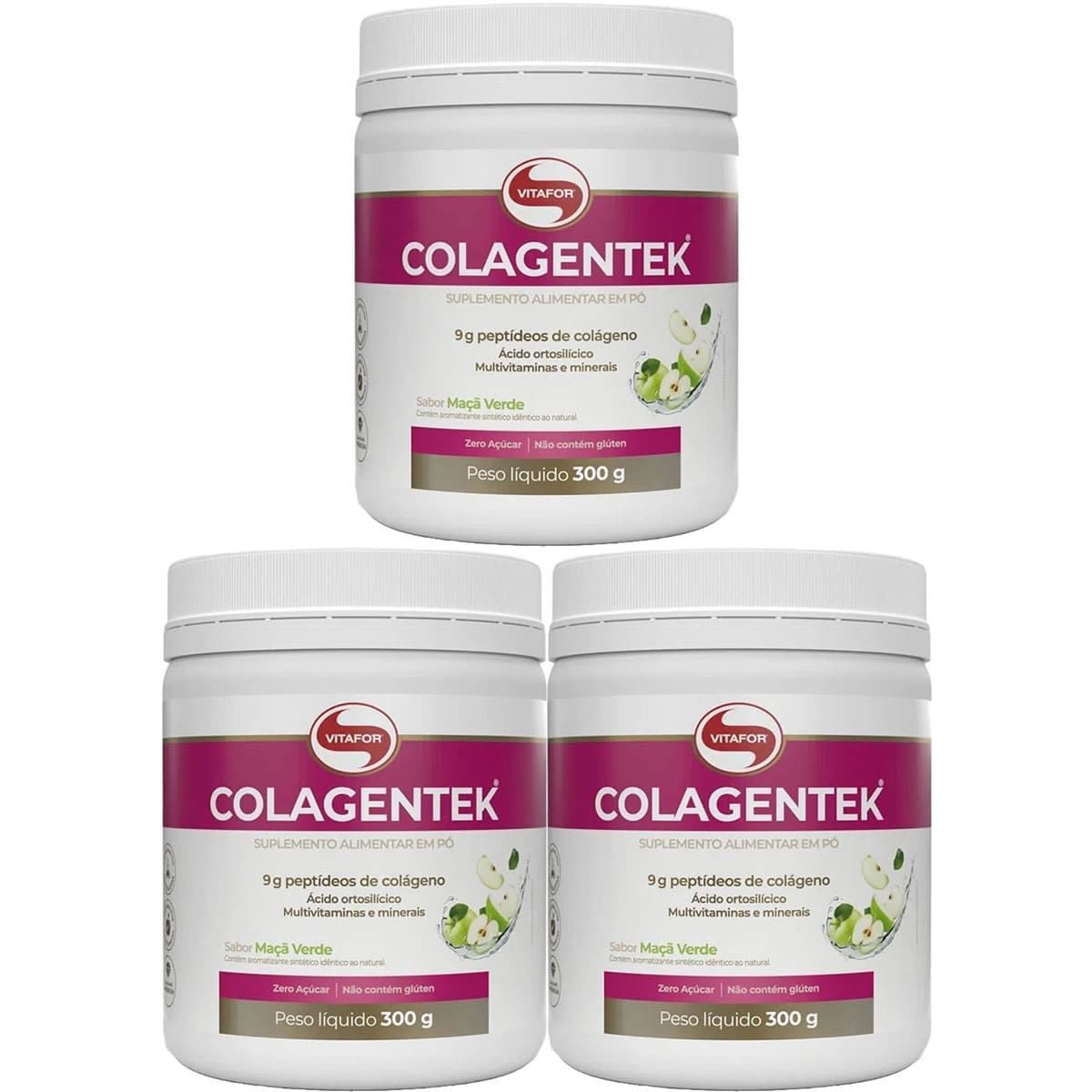 Kit 3X Colagentek - 300g Ma�� Verde - Vitafor