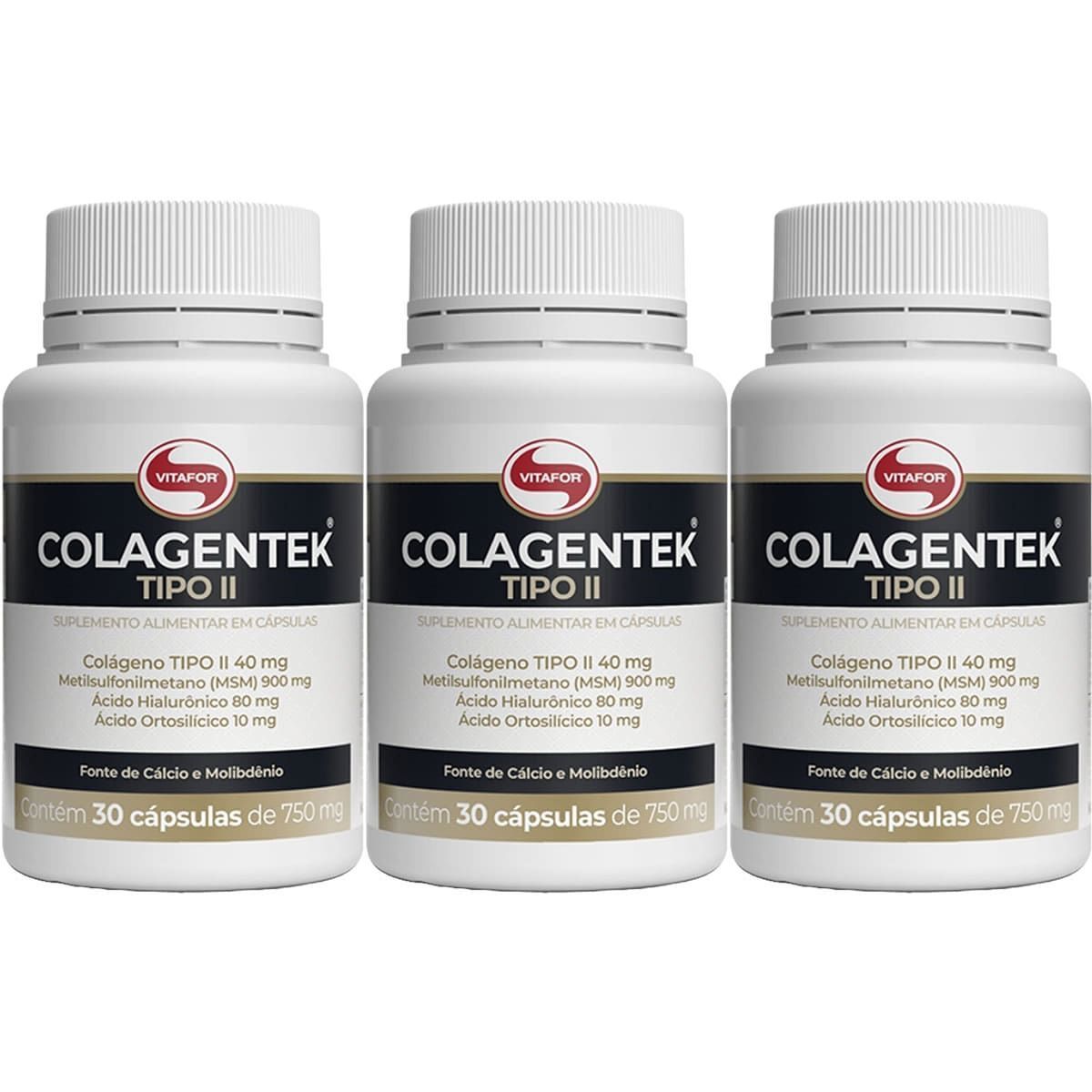Kit 3X Colagentek Tipo II - 30 C�psulas - Vitafor