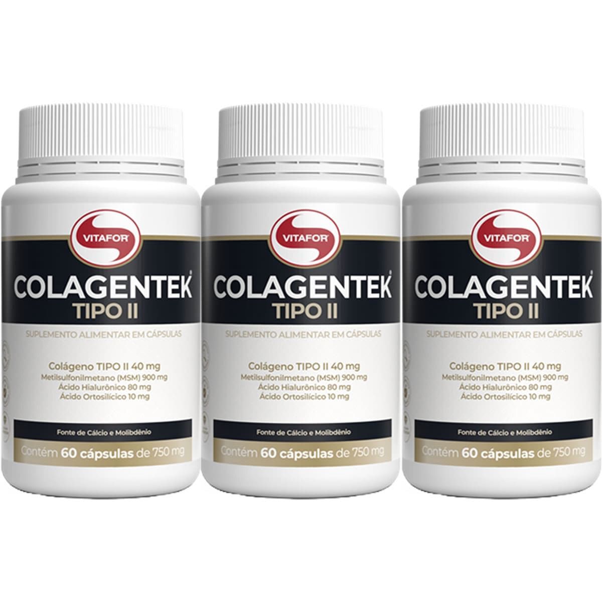 Kit 3X Colagentek Tipo II - 60 C�psulas - Vitafor