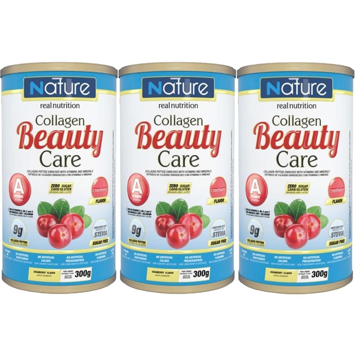 Kit 3X Collagen Beauty Care - 300g Cranberry - Nature