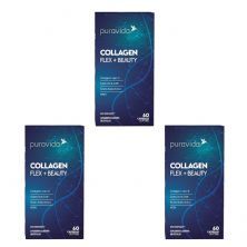 Kit 3X Collagen Flex + Beauty - 60 C�psulas Softgel - Puravida