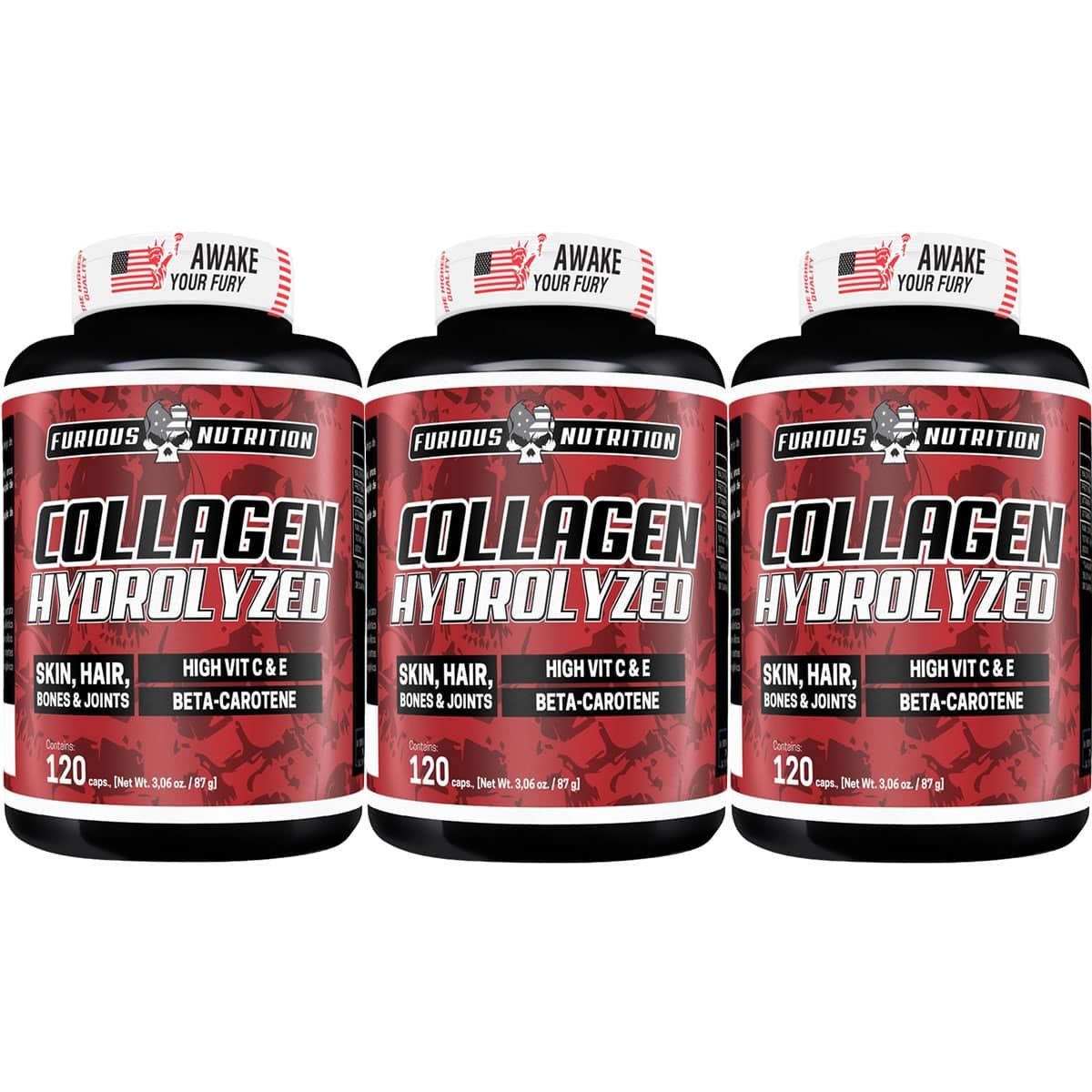Kit 3X Collagen Hydrolyzed - 120 C�psulas - Furious Nutrition