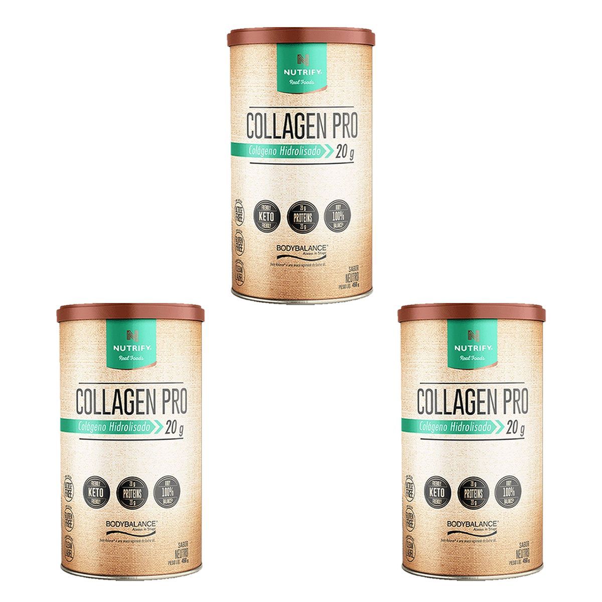 Kit 3X Collagen Pro - 450g Neutro - Nutrify