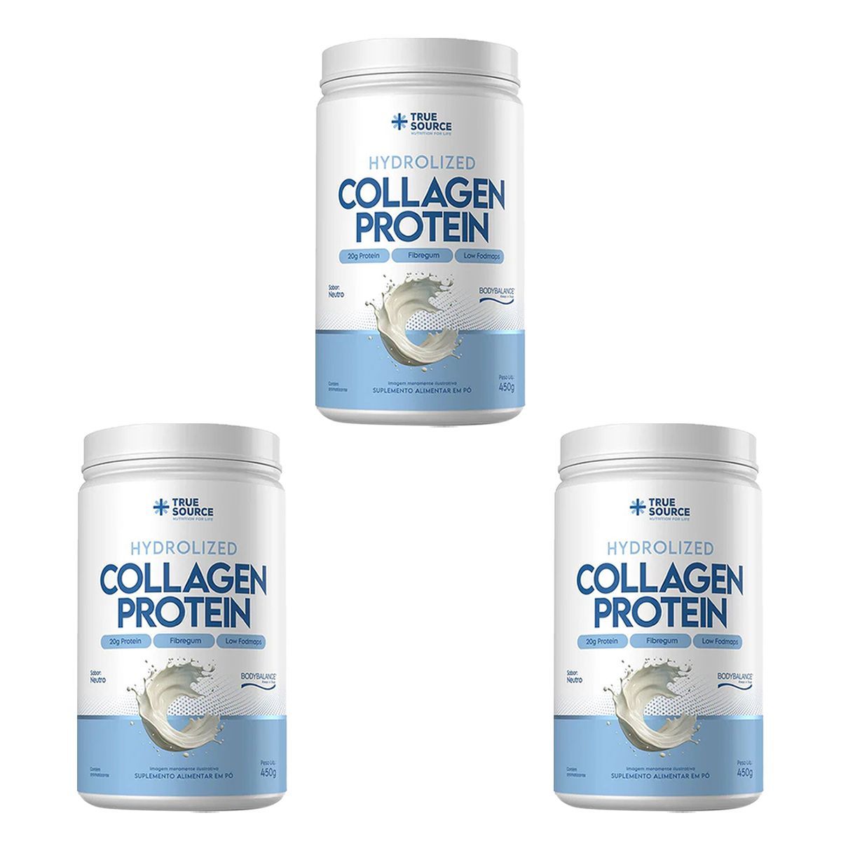 Kit 3X Collagen Protein Bodybalance - 450g Neutro - True Source