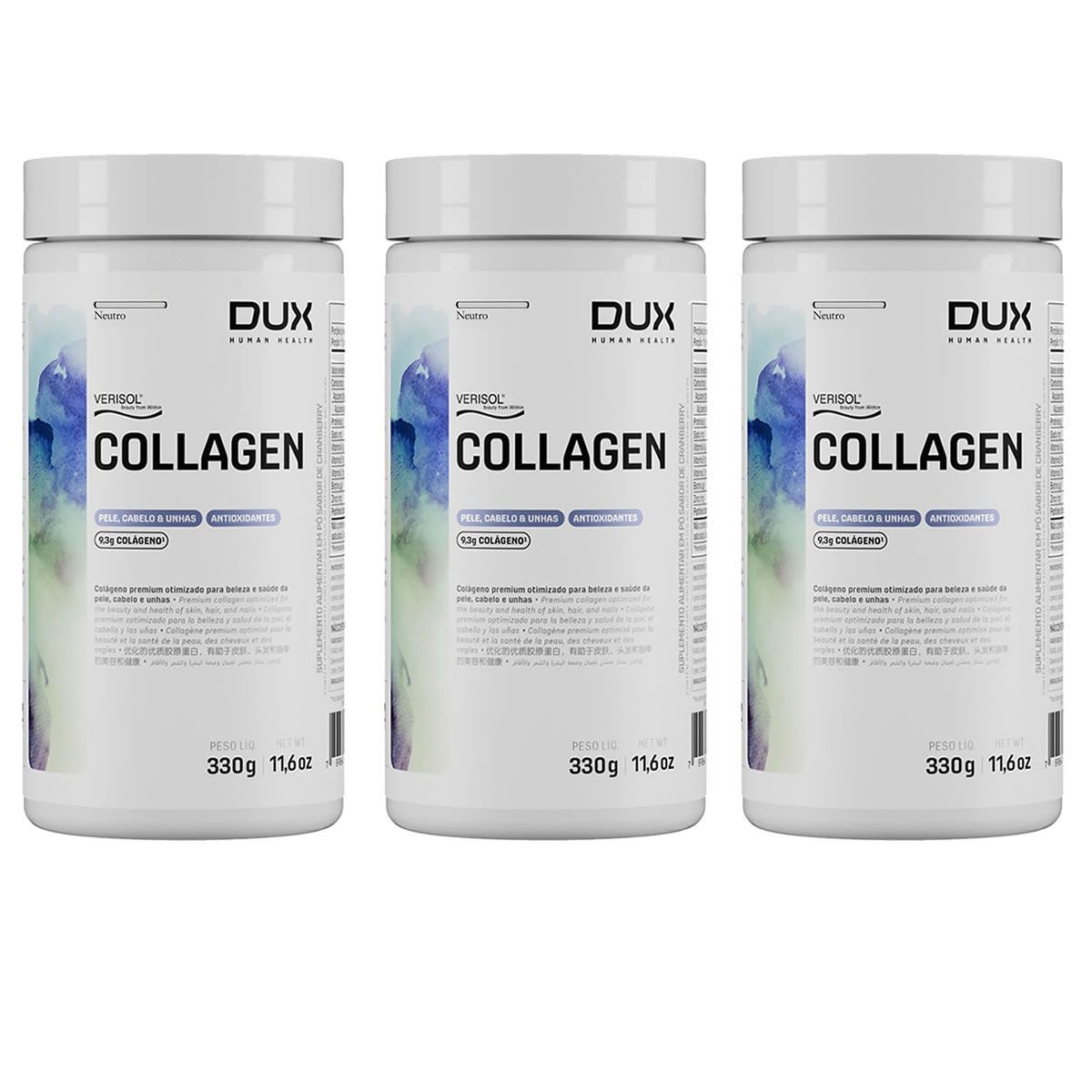 Kit 3X Collagen Verisol - 315g Neutro - Dux Nutrition